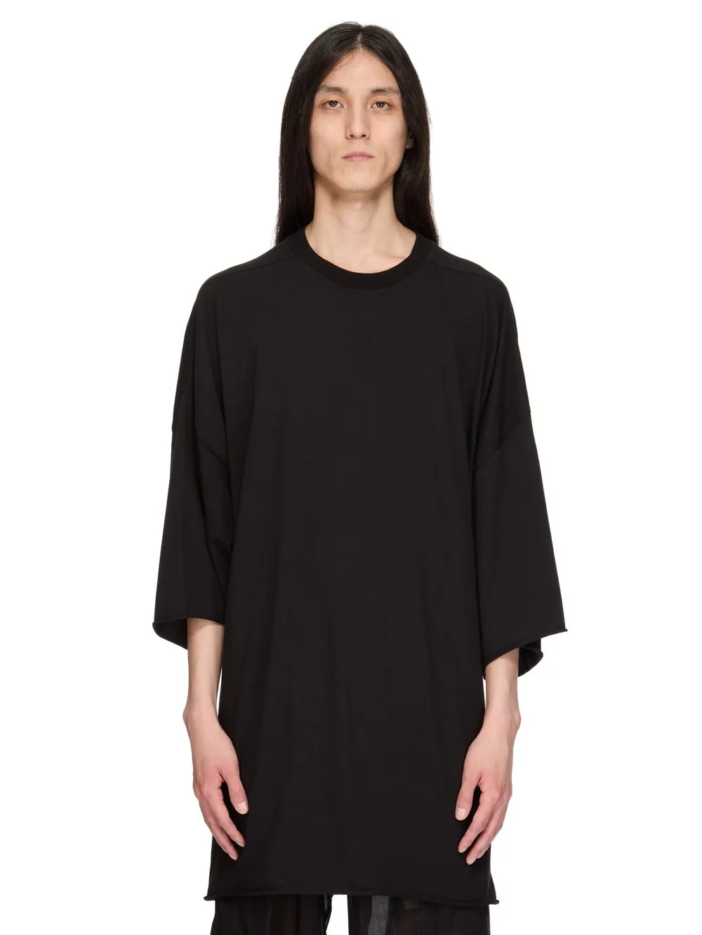 Rick Owens Temple Tommy T In Black Classic Cotton Jersey