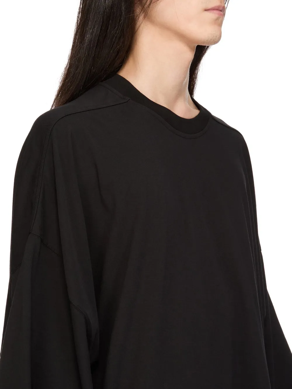 Rick Owens Temple Tommy T In Black Classic Cotton Jersey