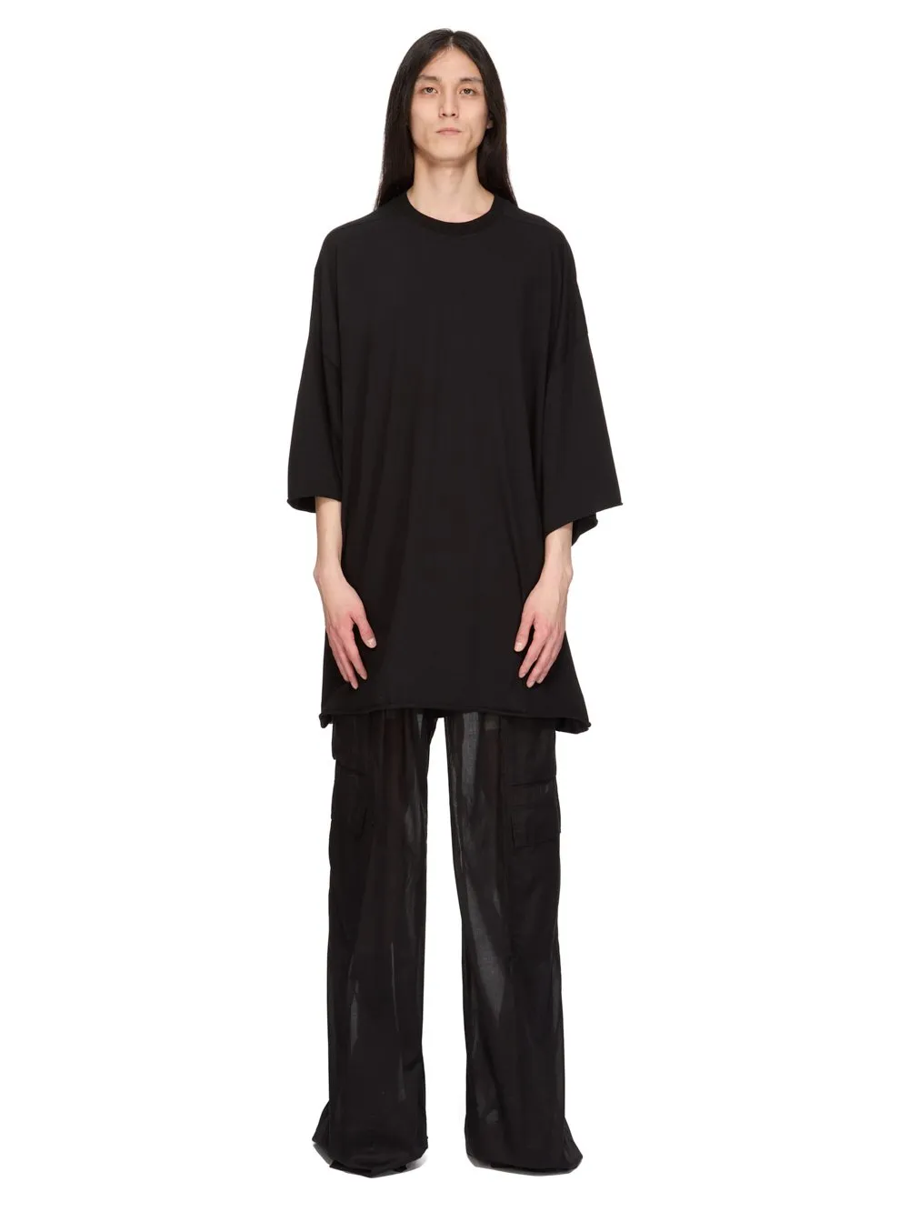 Rick Owens Temple Tommy T In Black Classic Cotton Jersey