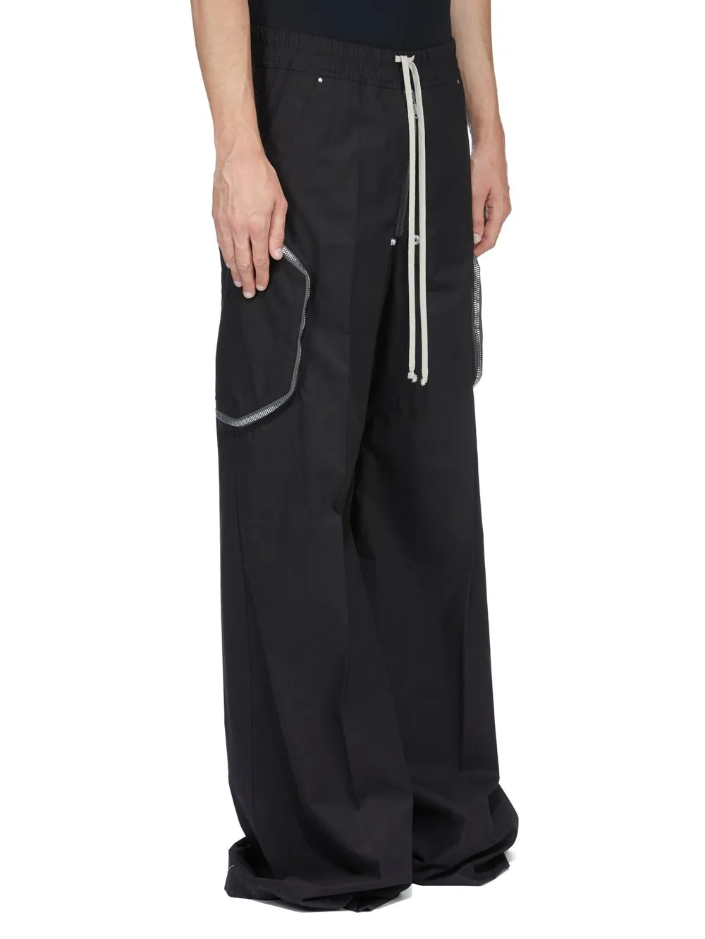 Rick Owens Temple Heizer Belas In Black Cotton Poplin