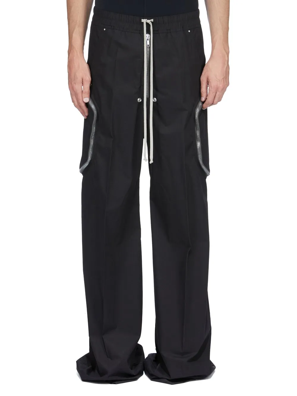 Rick Owens Temple Heizer Belas In Black Cotton Poplin