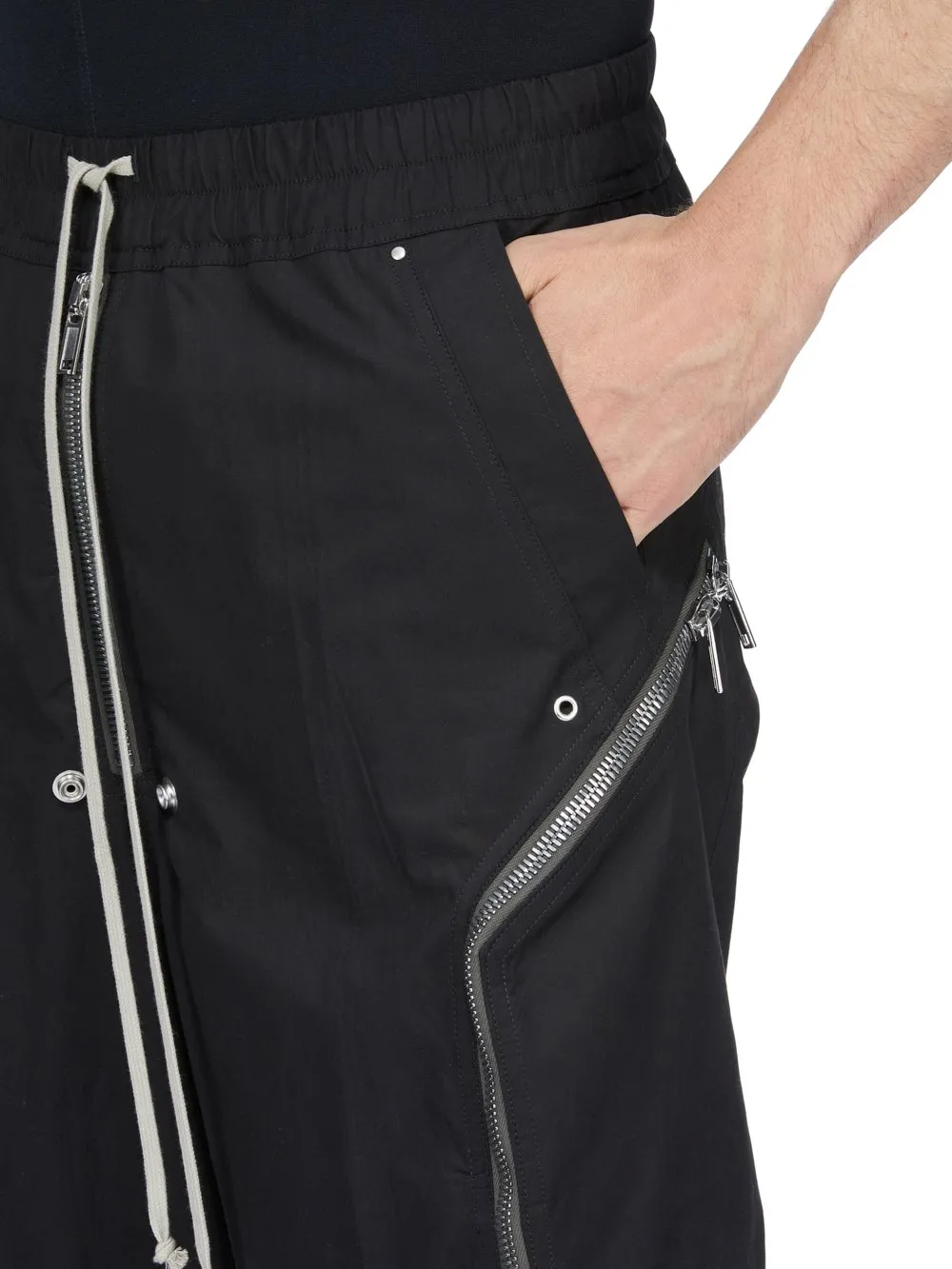 Rick Owens Temple Heizer Belas In Black Cotton Poplin