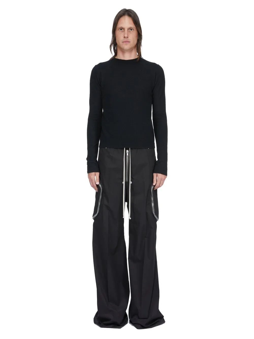 Rick Owens Temple Heizer Belas In Black Cotton Poplin