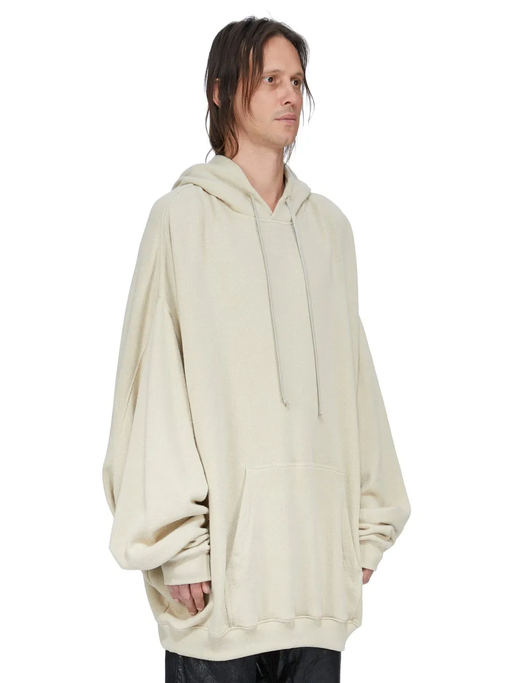 Rick Owens Temple Hun Hoodie In Sand Nep Terry Jersey