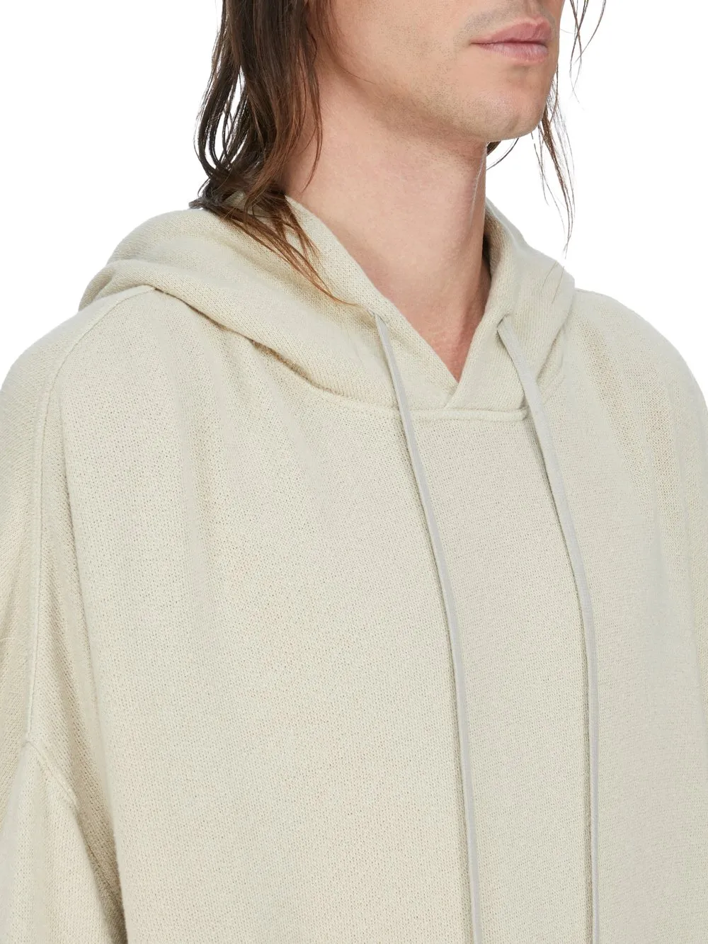 Rick Owens Temple Hun Hoodie In Sand Nep Terry Jersey