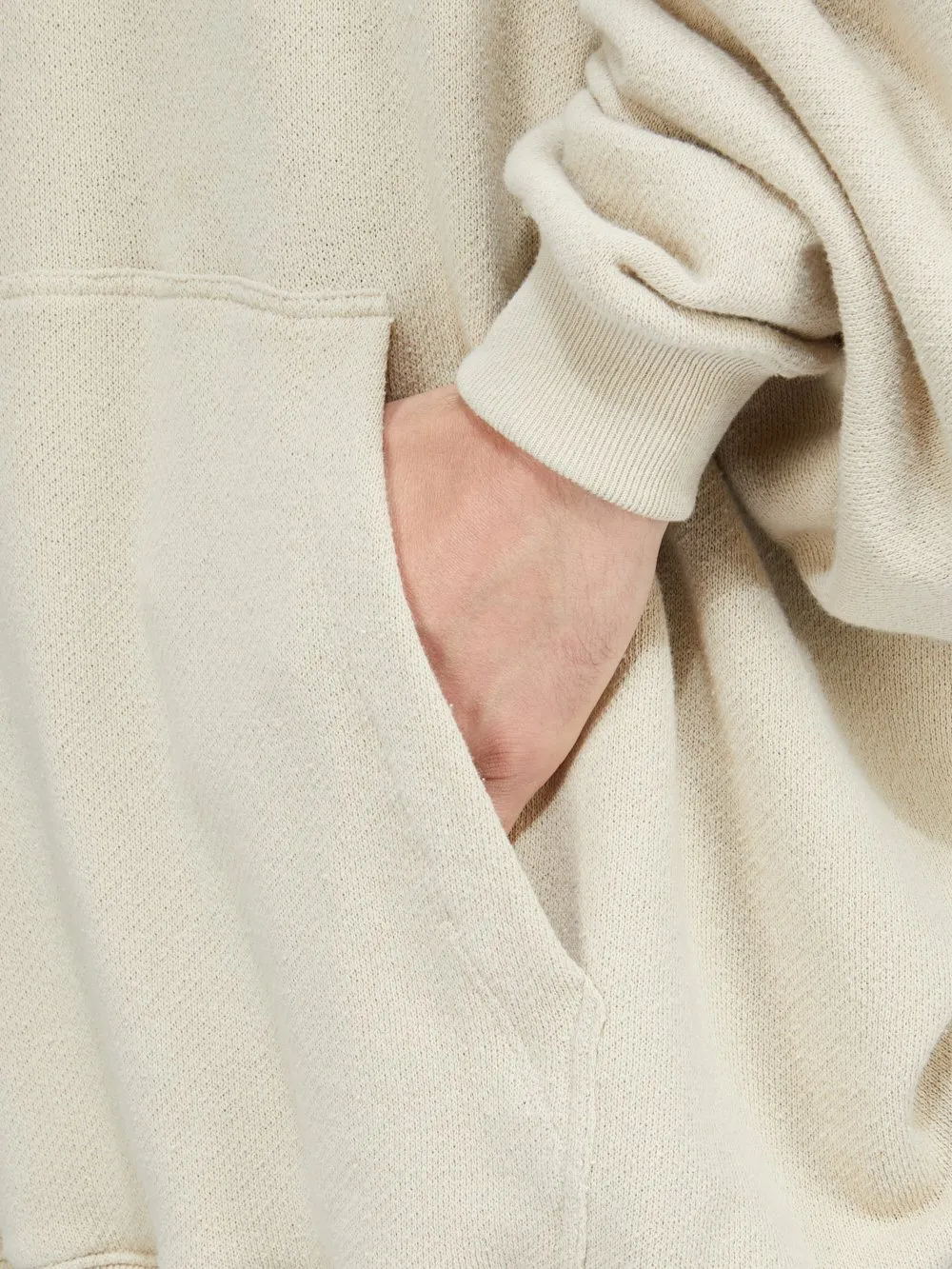 Rick Owens Temple Hun Hoodie In Sand Nep Terry Jersey