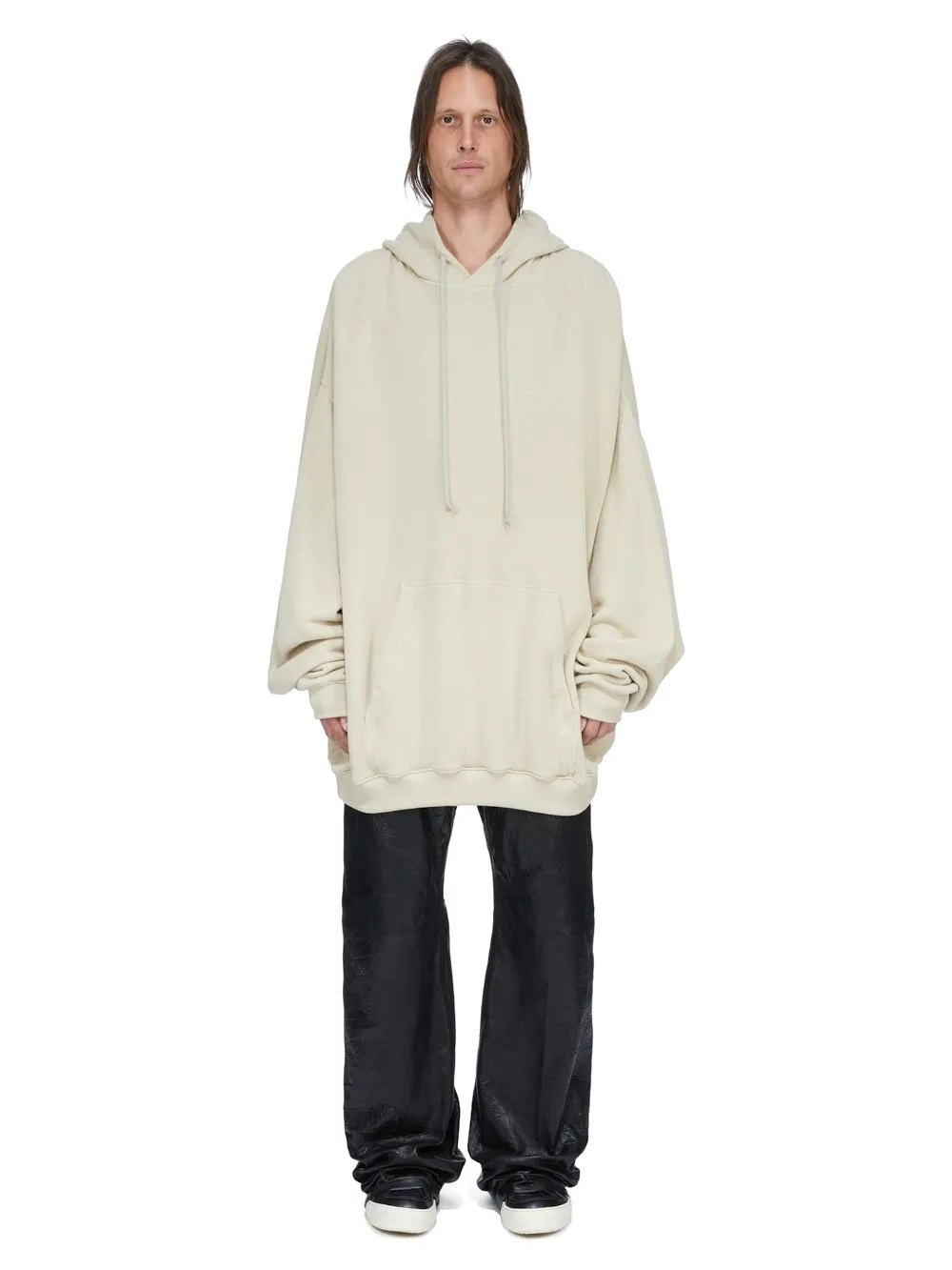 Rick Owens Temple Hun Hoodie In Sand Nep Terry Jersey