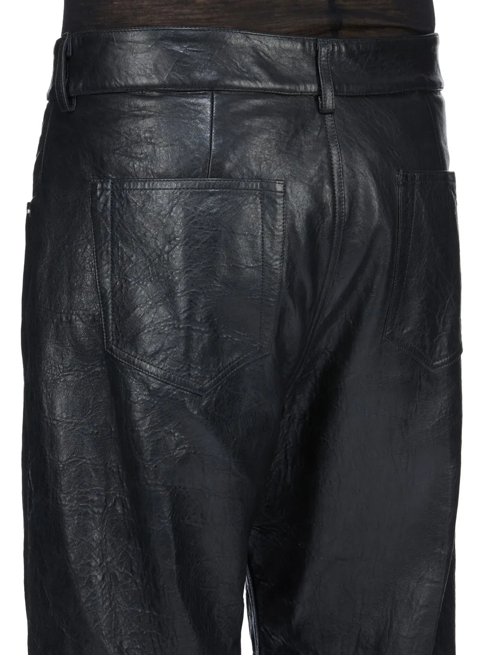 Rick Owens Temple Geth Jeans In Black Tumbled Lamb