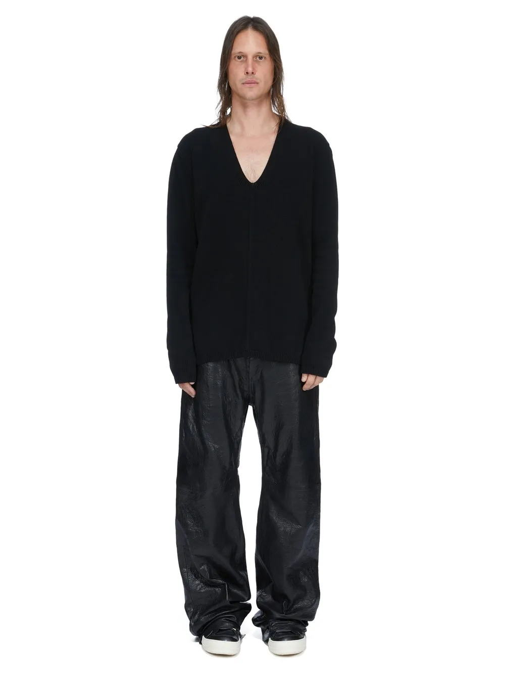 Rick Owens Temple Geth Jeans In Black Tumbled Lamb