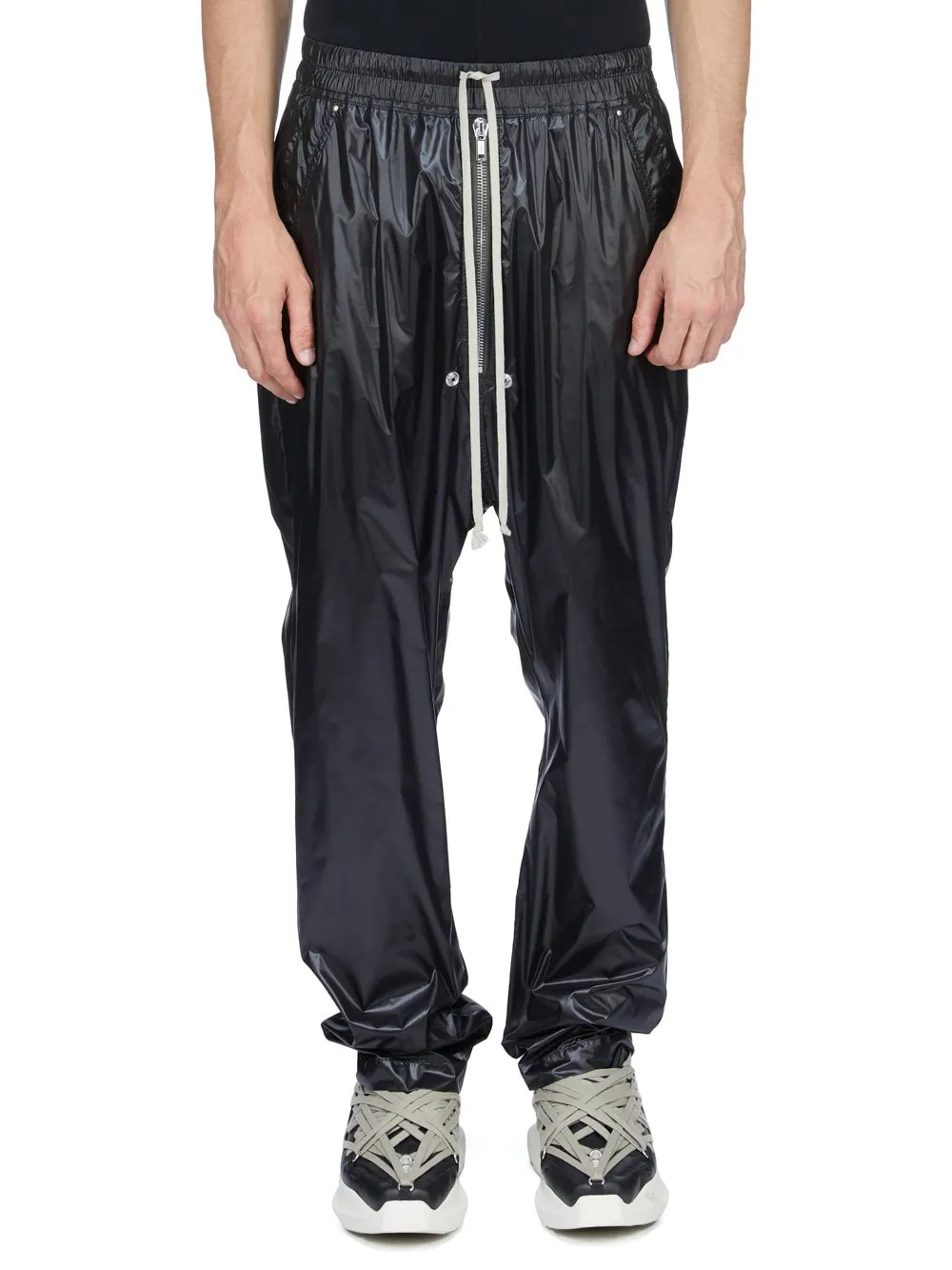 Rick Owens Temple Bela Pants In Black Shiny Nylon