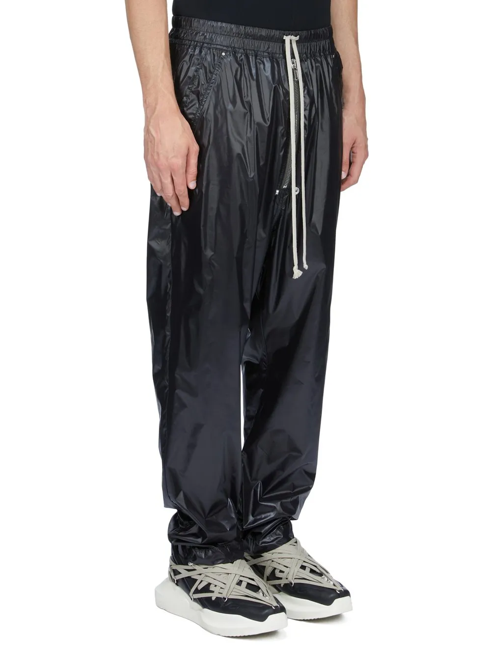 Rick Owens Temple Bela Pants In Black Shiny Nylon
