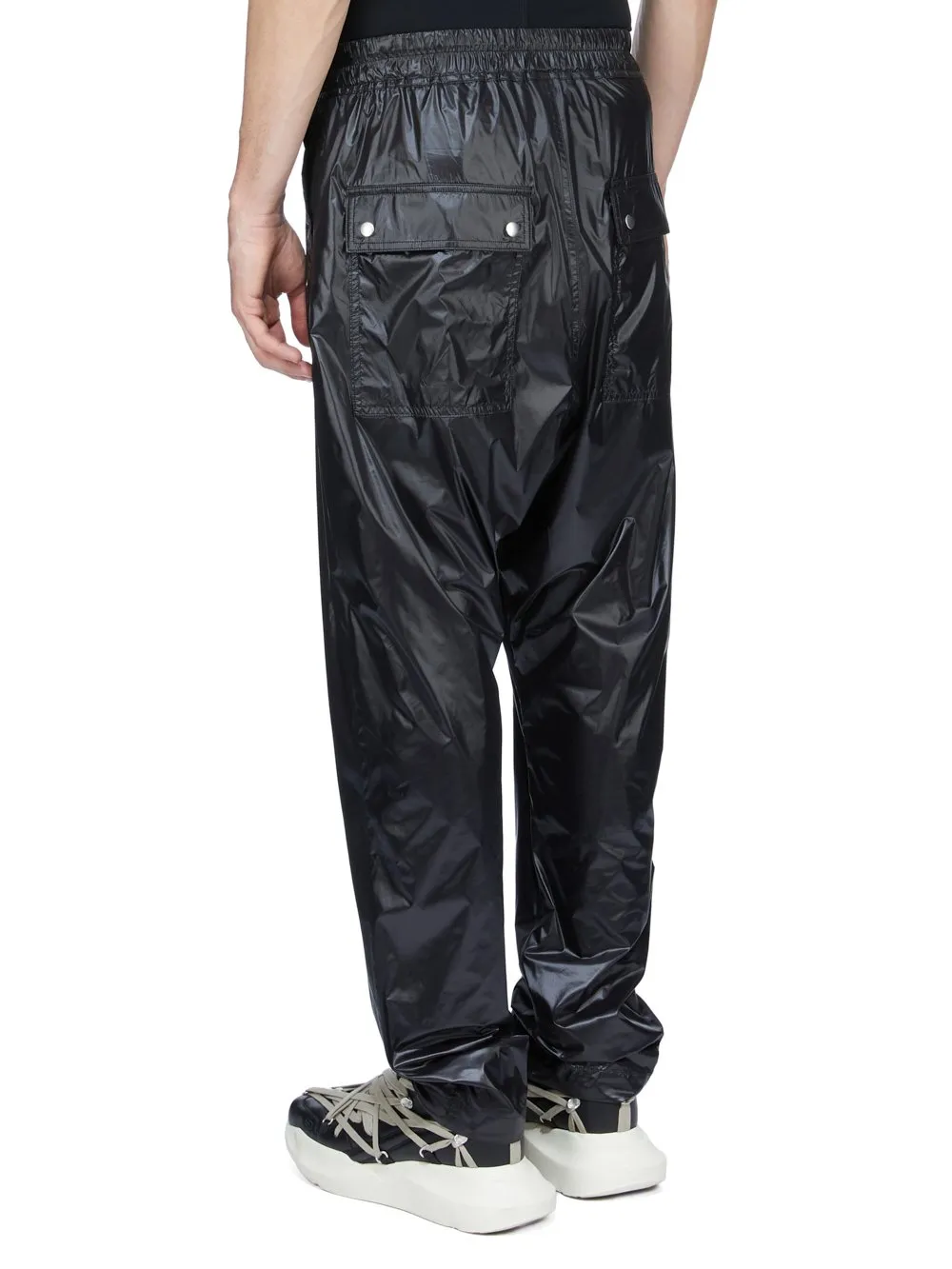 Rick Owens Temple Bela Pants In Black Shiny Nylon