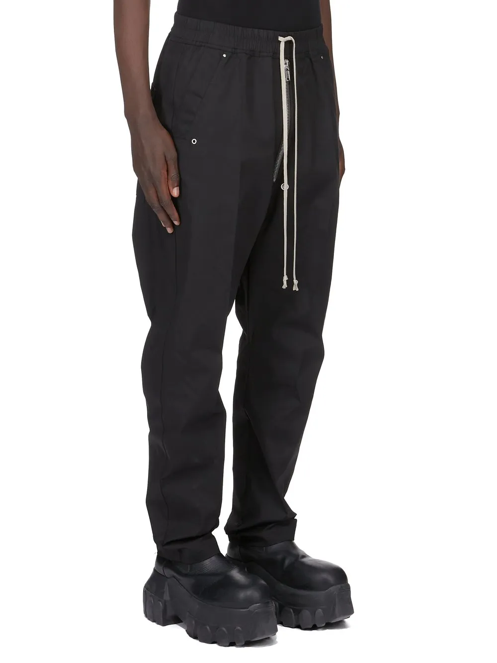 Rick Owens Temple Bela Pants In Black Heavy Poplin