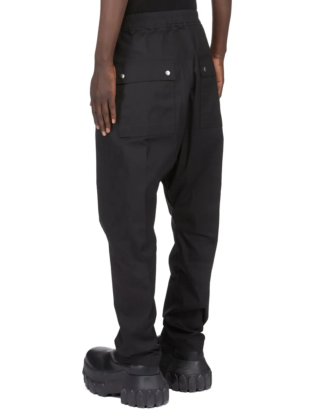 Rick Owens Temple Bela Pants In Black Heavy Poplin