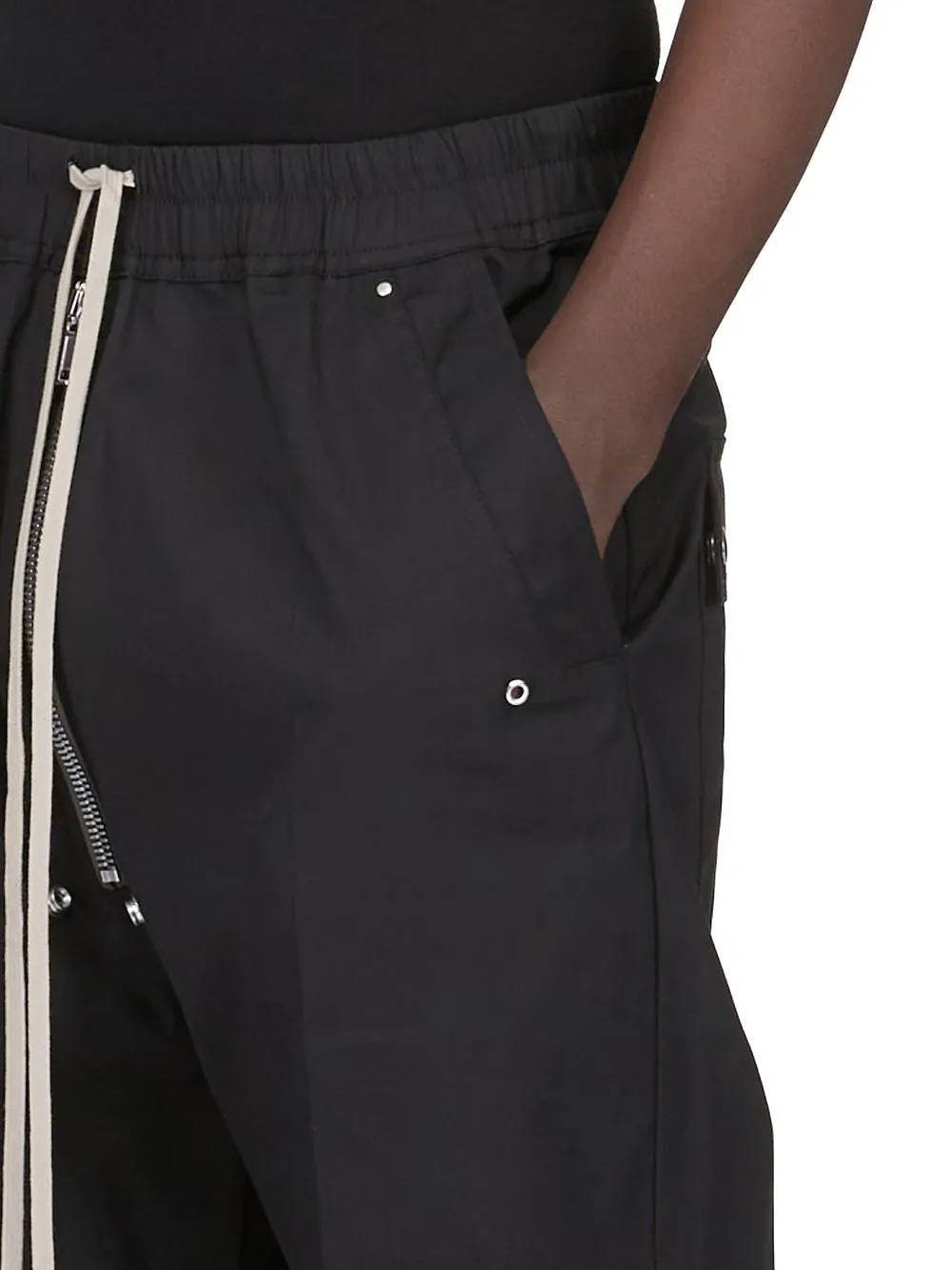 Rick Owens Temple Bela Pants In Black Heavy Poplin