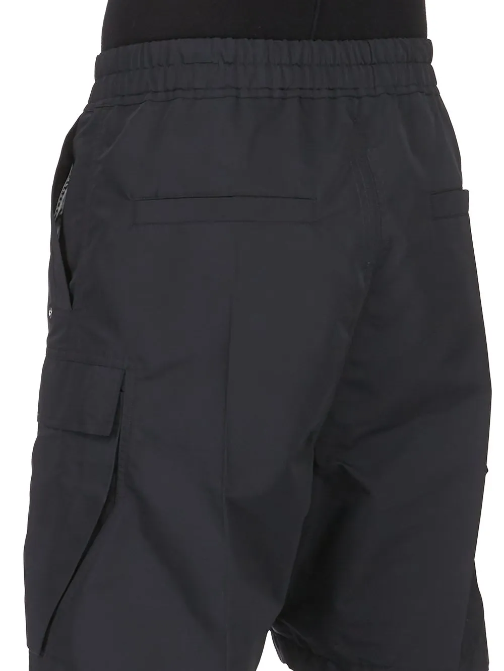 Rick Owens Temple Cargobela Shorts In Black Tech Faille
