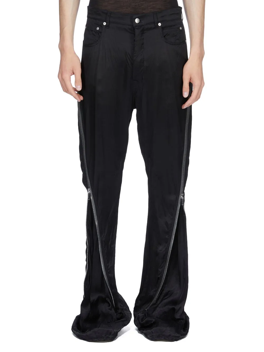 Rick Owens Temple Bolan Banana In Black Cupro Satin