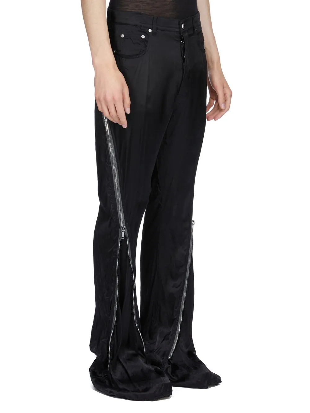 Rick Owens Temple Bolan Banana In Black Cupro Satin