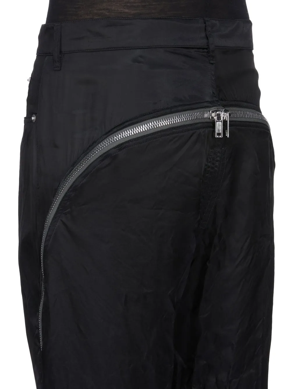 Rick Owens Temple Bolan Banana In Black Cupro Satin