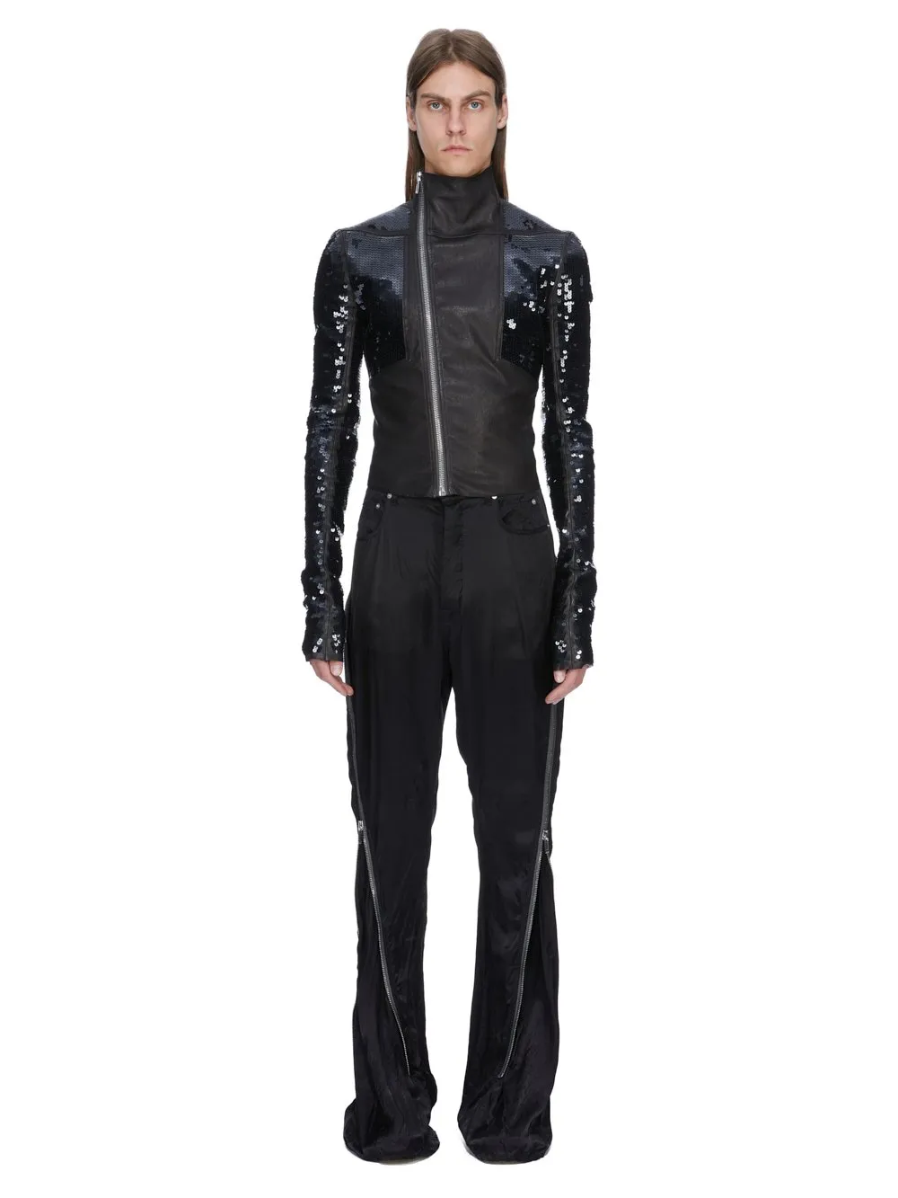 Rick Owens Temple Bolan Banana In Black Cupro Satin