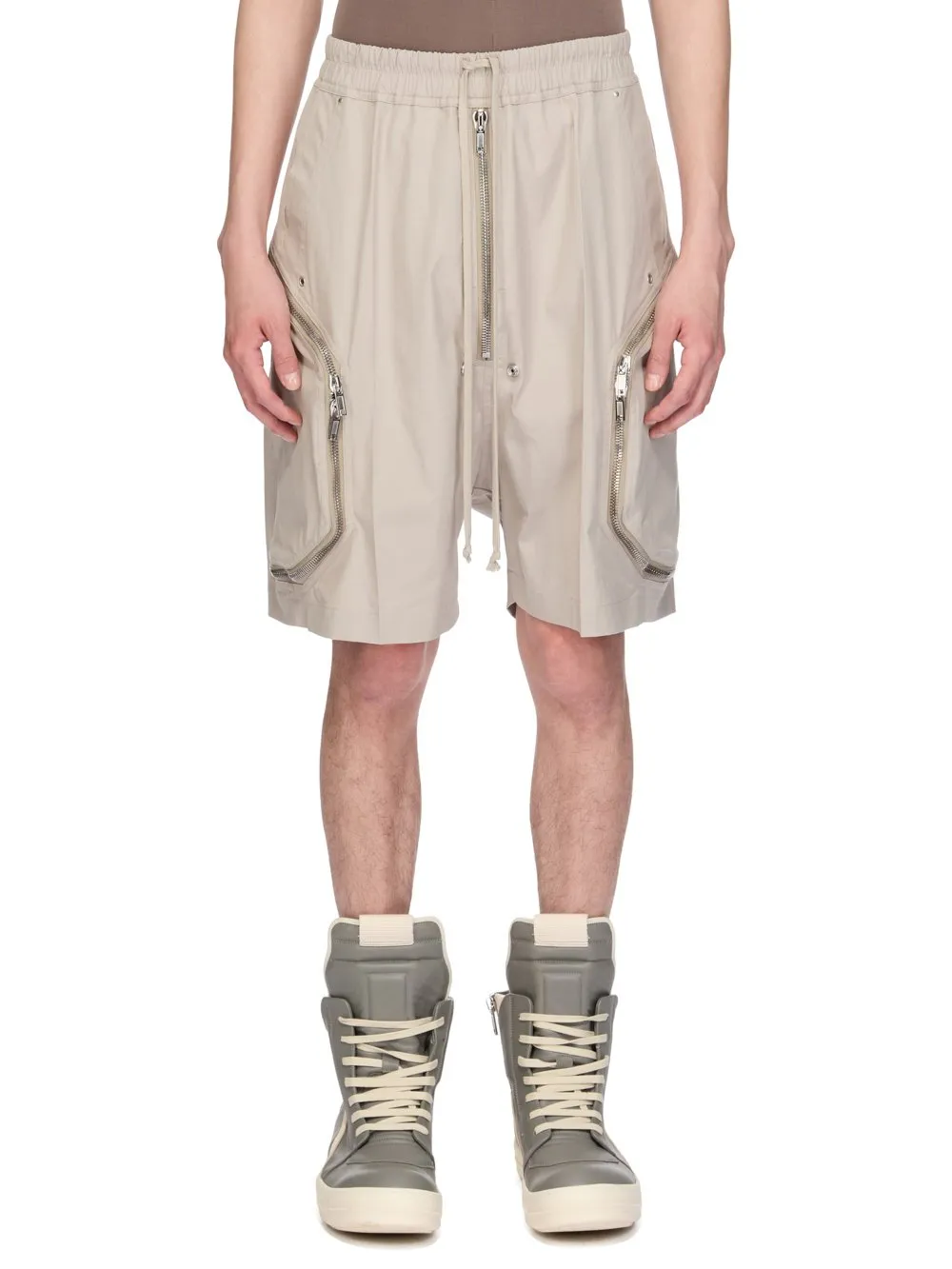 Rick Owens Temple Heizer Bela In Pearl Heavy Poplin