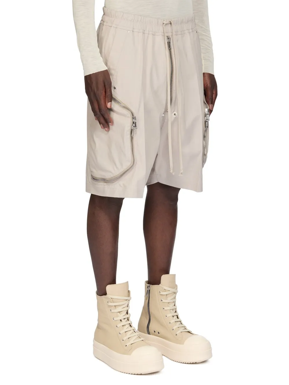 Rick Owens Temple Heizer Bela In Pearl Heavy Poplin