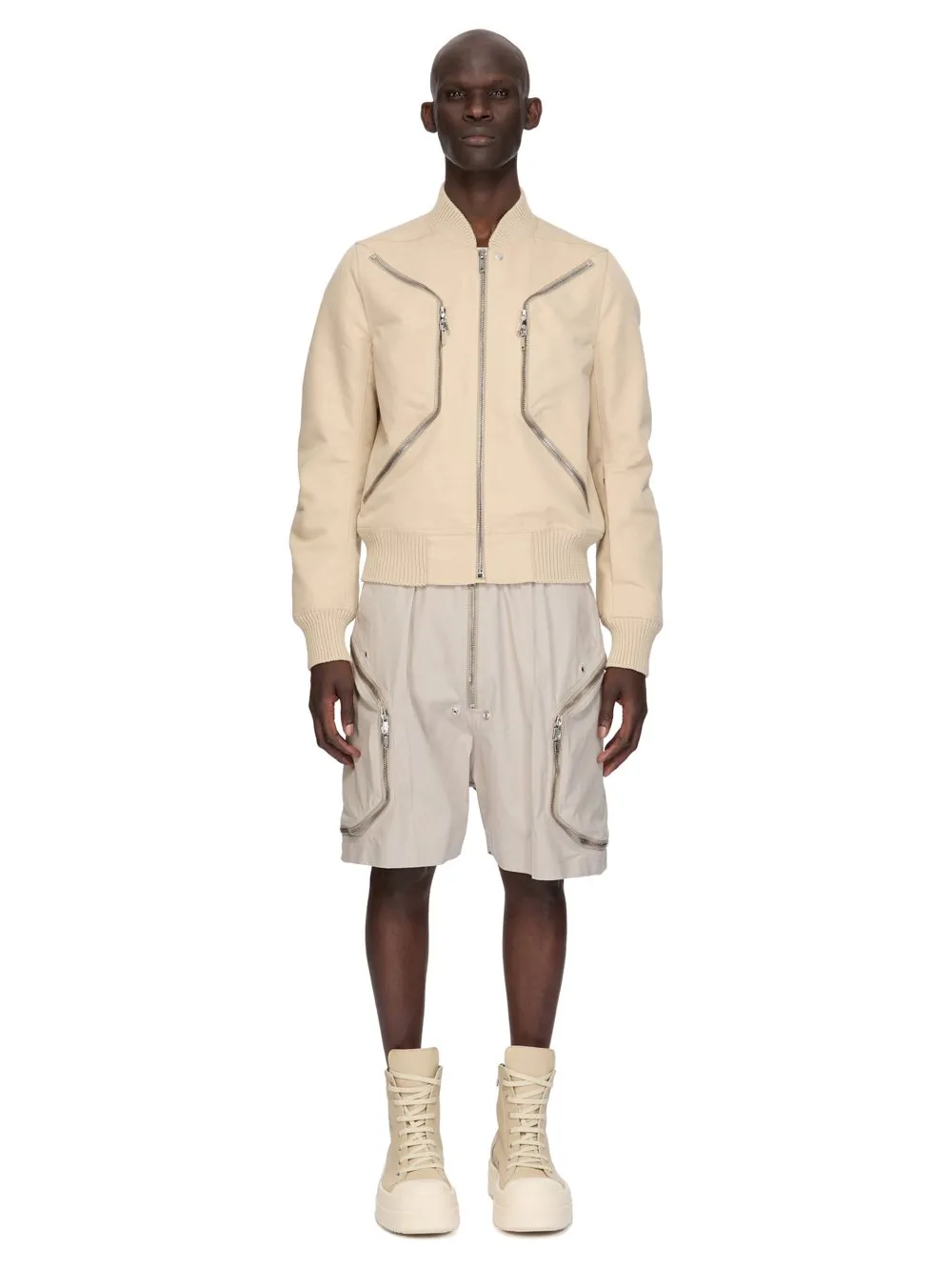 Rick Owens Temple Heizer Bela In Pearl Heavy Poplin