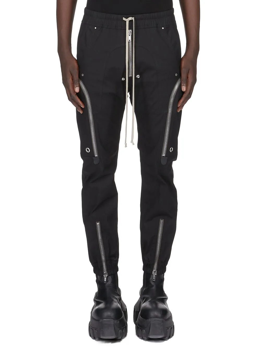 Rick Owens Temple Bauhaus Cargo In Black Heavy Poplin