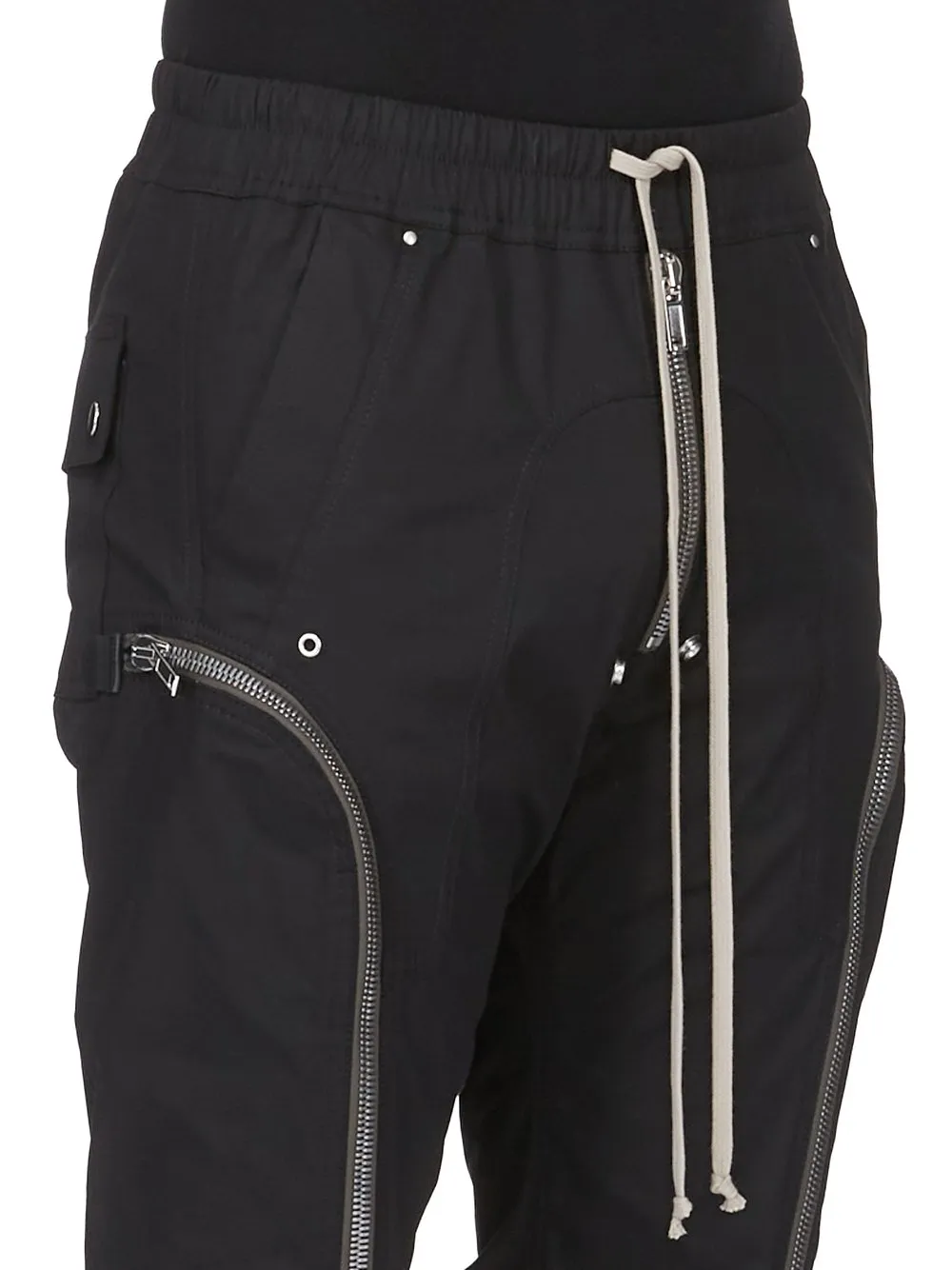 Rick Owens Temple Bauhaus Cargo In Black Heavy Poplin