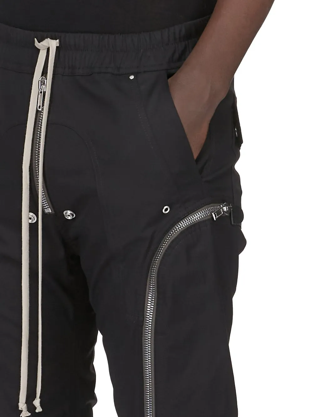 Rick Owens Temple Bauhaus Cargo In Black Heavy Poplin