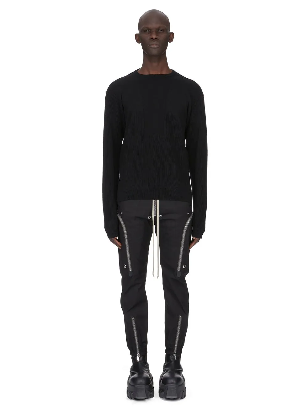 Rick Owens Temple Bauhaus Cargo In Black Heavy Poplin