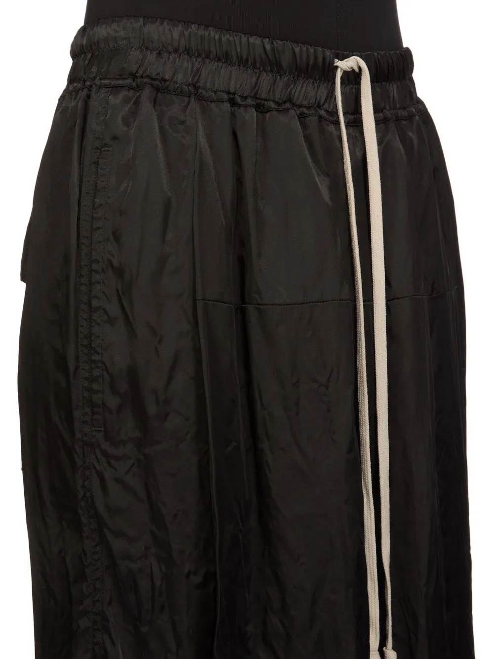 Rick Owens Temple Kiltshorts In Black Cupro Satin