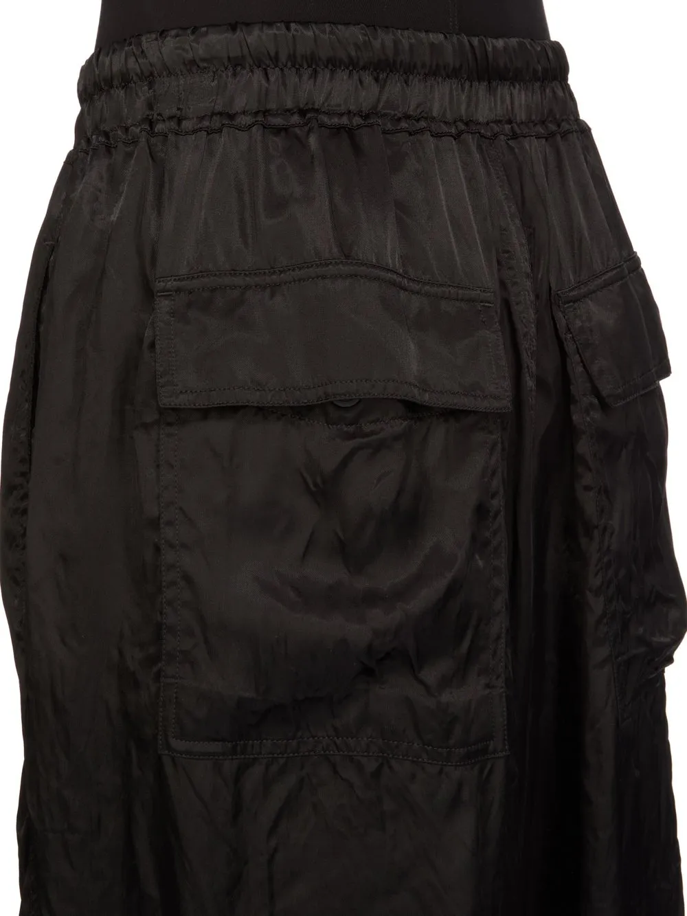 Rick Owens Temple Kiltshorts In Black Cupro Satin