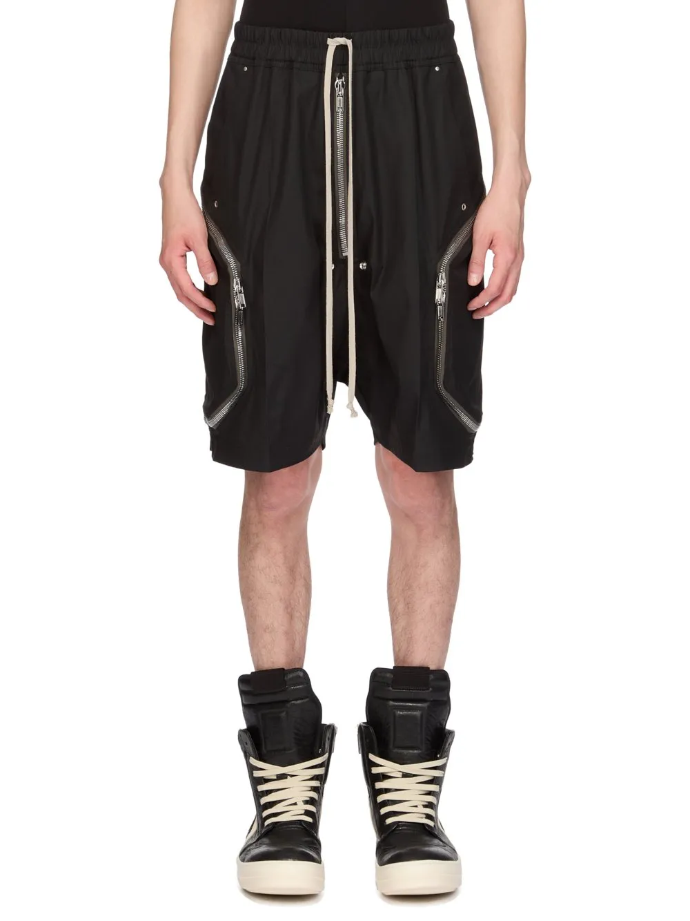 Rick Owens Temple Heizer Bela In Black Heavy Poplin
