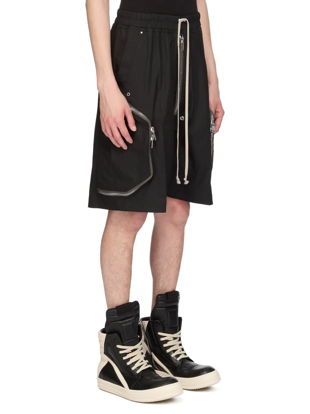 Rick Owens Temple Heizer Bela In Black Heavy Poplin