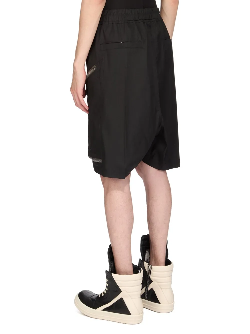 Rick Owens Temple Heizer Bela In Black Heavy Poplin