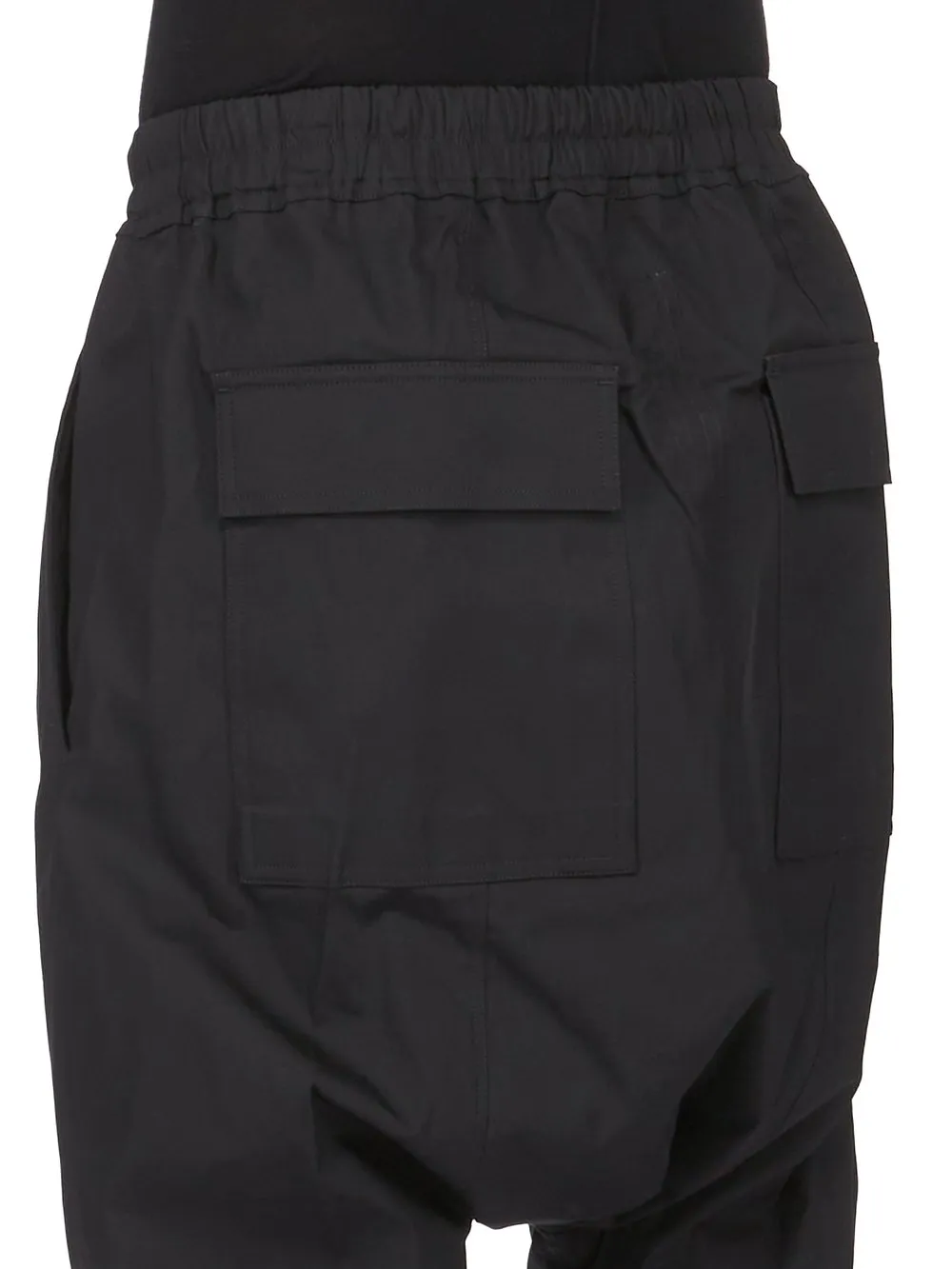 Rick Owens Temple Drawstring Long In Black Heavy Poplin