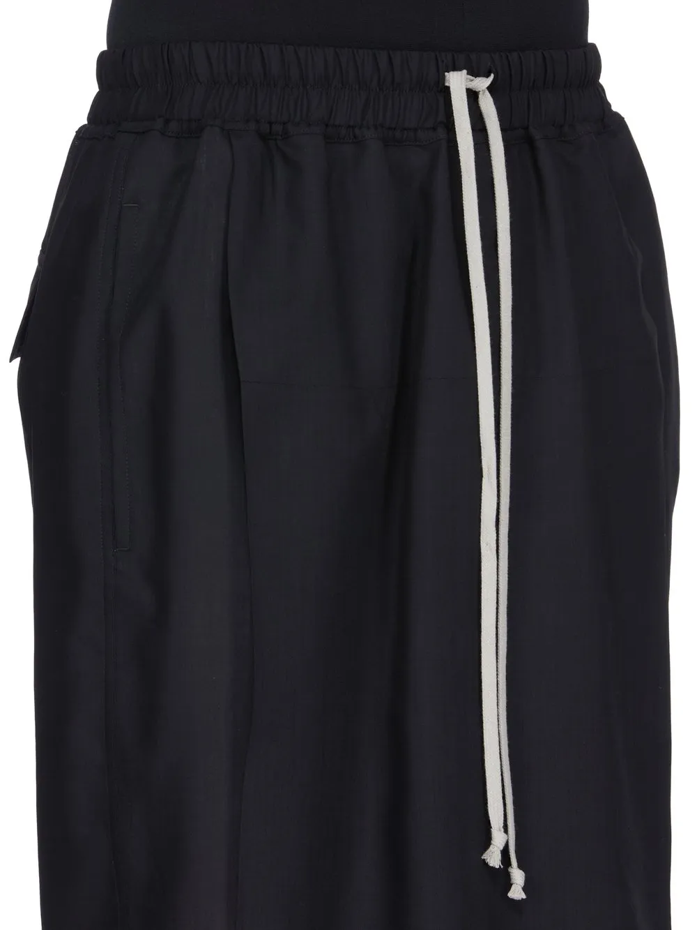 Rick Owens Temple Kiltshorts In Black Wool Gauze