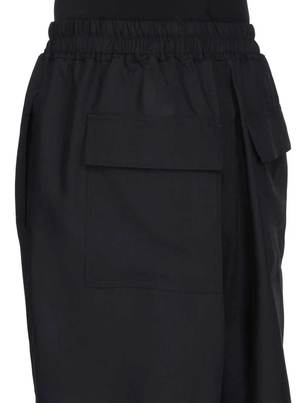 Rick Owens Temple Kiltshorts In Black Wool Gauze