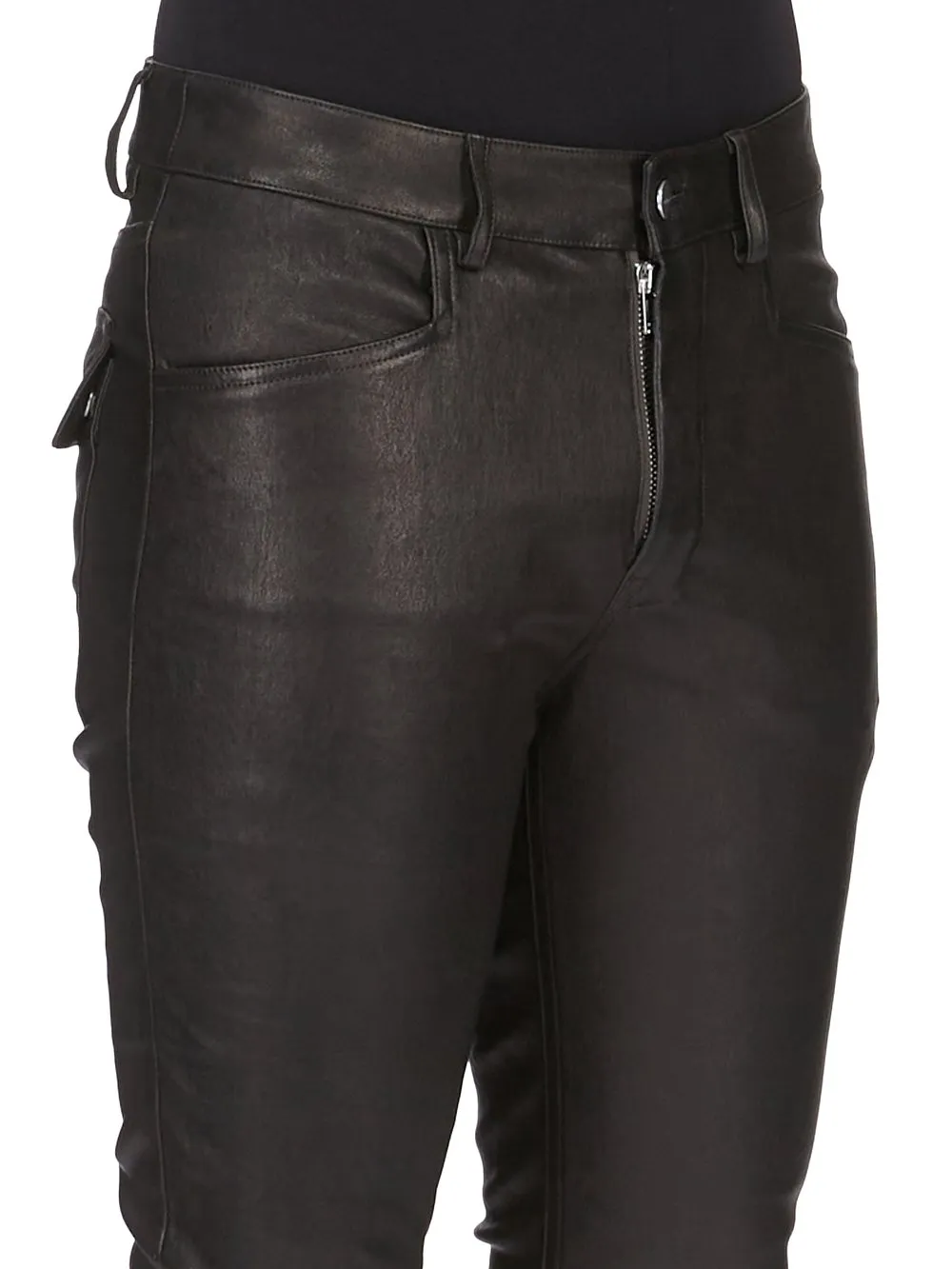 Rick Owens Temple Tyrone Jeans In Black Veg Stretch Leather