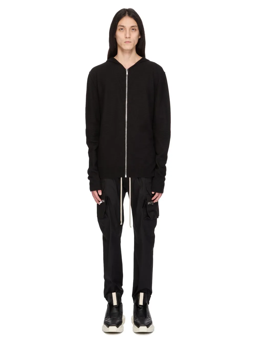 Rick Owens Temple Mastodon Cargo In Black Heavy Poplin