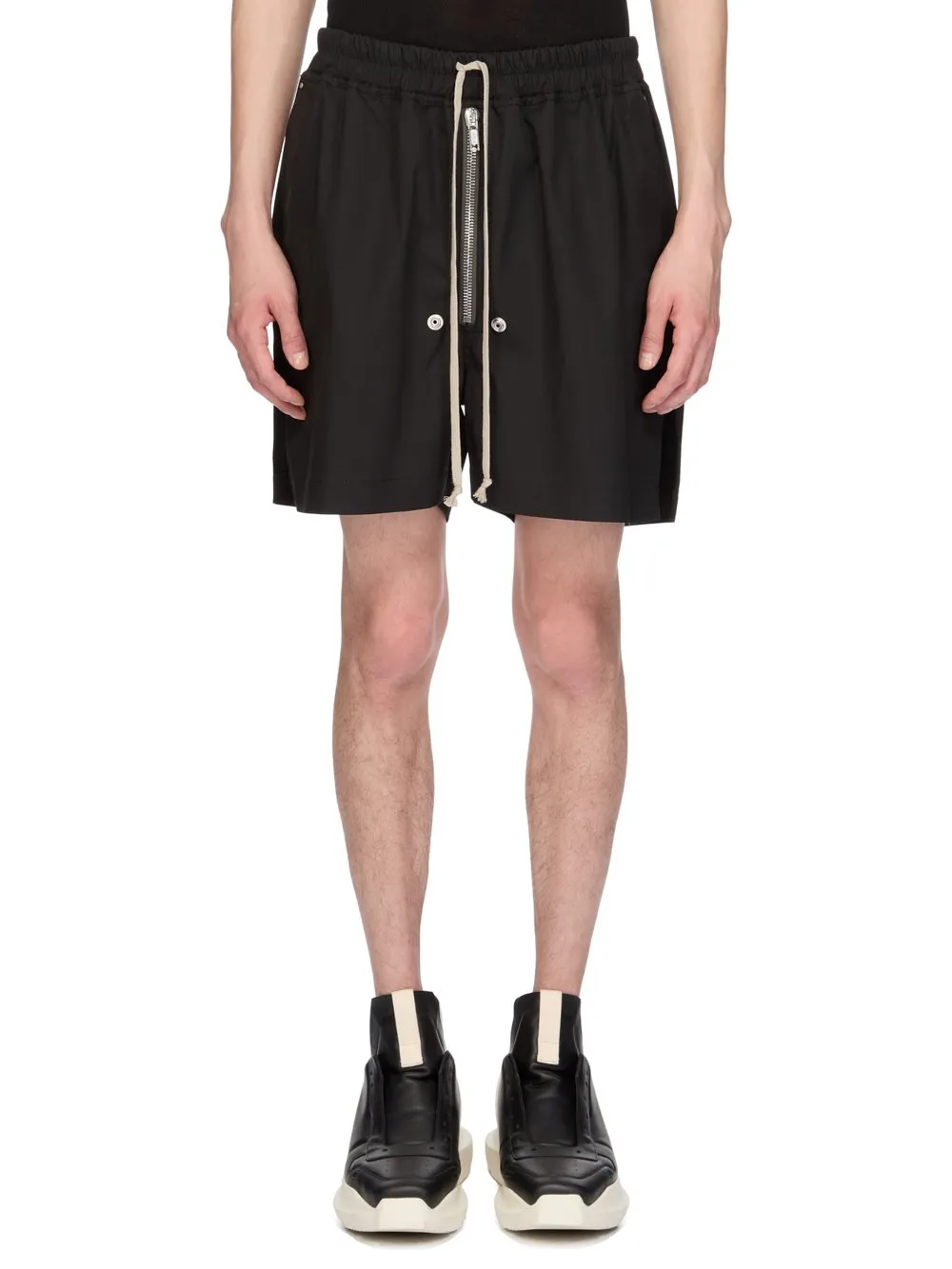 Rick Owens Temple Bela Boxers In Black Heavy Poplin