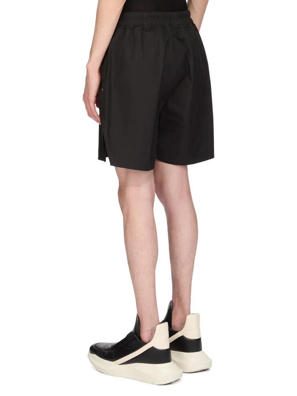 Rick Owens Temple Bela Boxers In Black Heavy Poplin