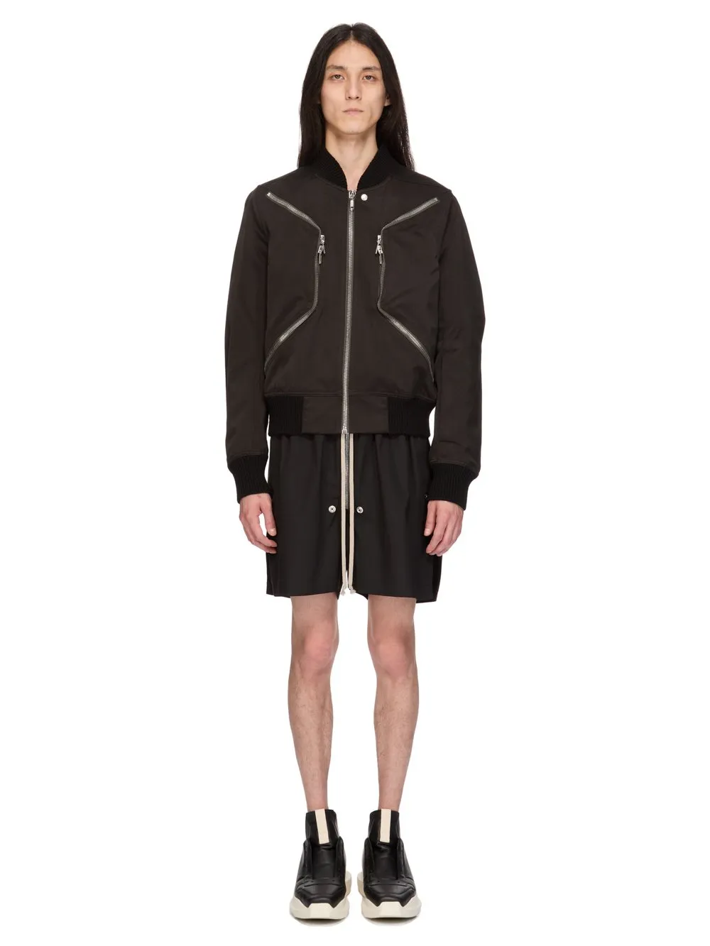 Rick Owens Temple Bela Boxers In Black Heavy Poplin