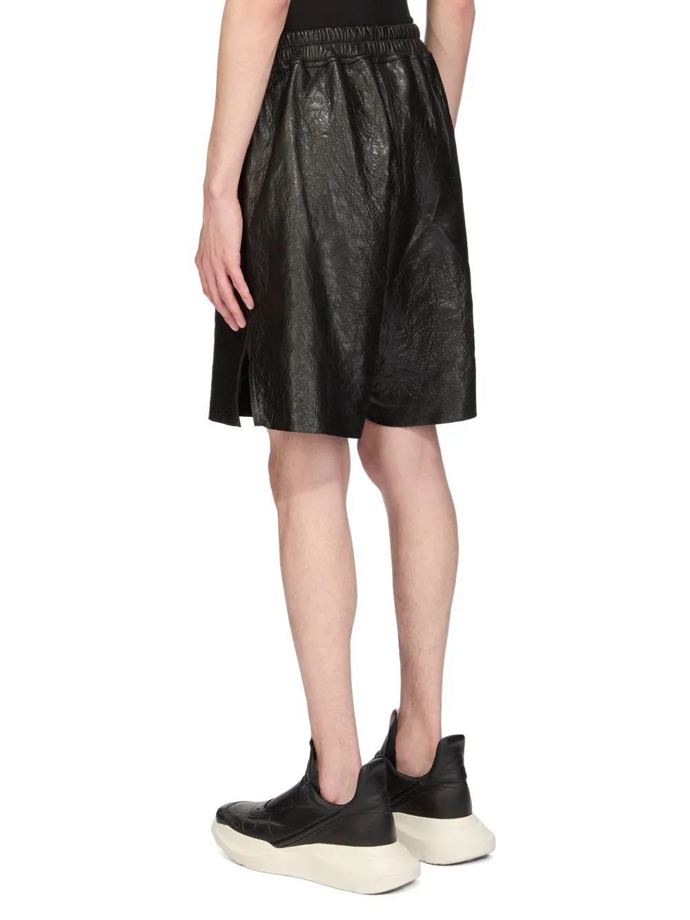 Rick Owens Temple Boxers In Black Tumbled Lamb
