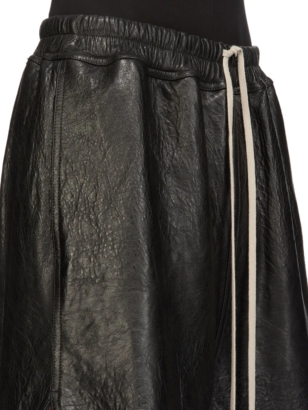 Rick Owens Temple Boxers In Black Tumbled Lamb