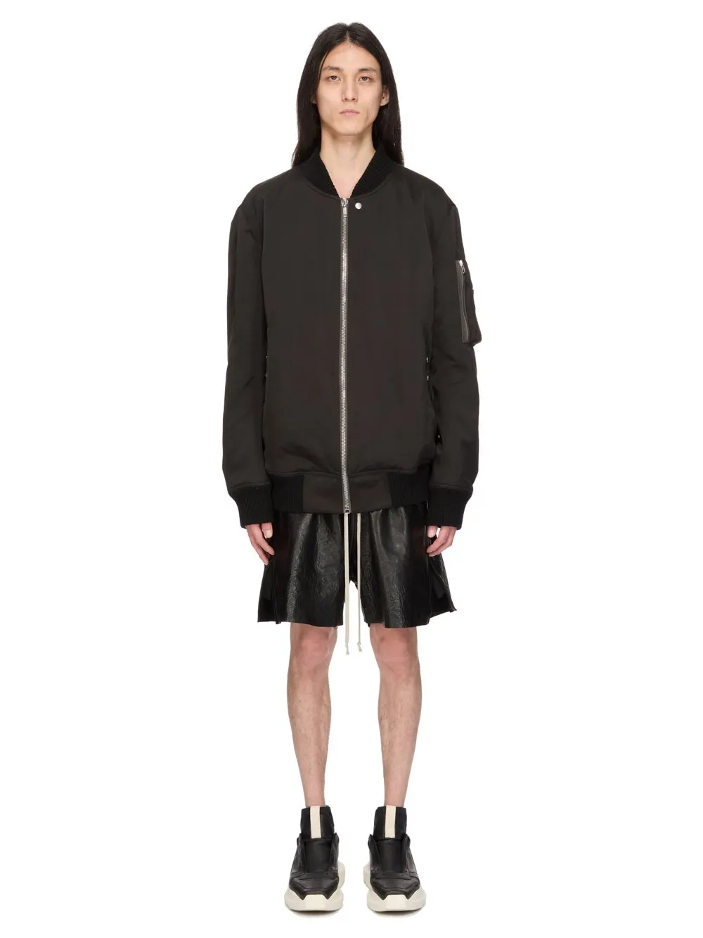 Rick Owens Temple Boxers In Black Tumbled Lamb