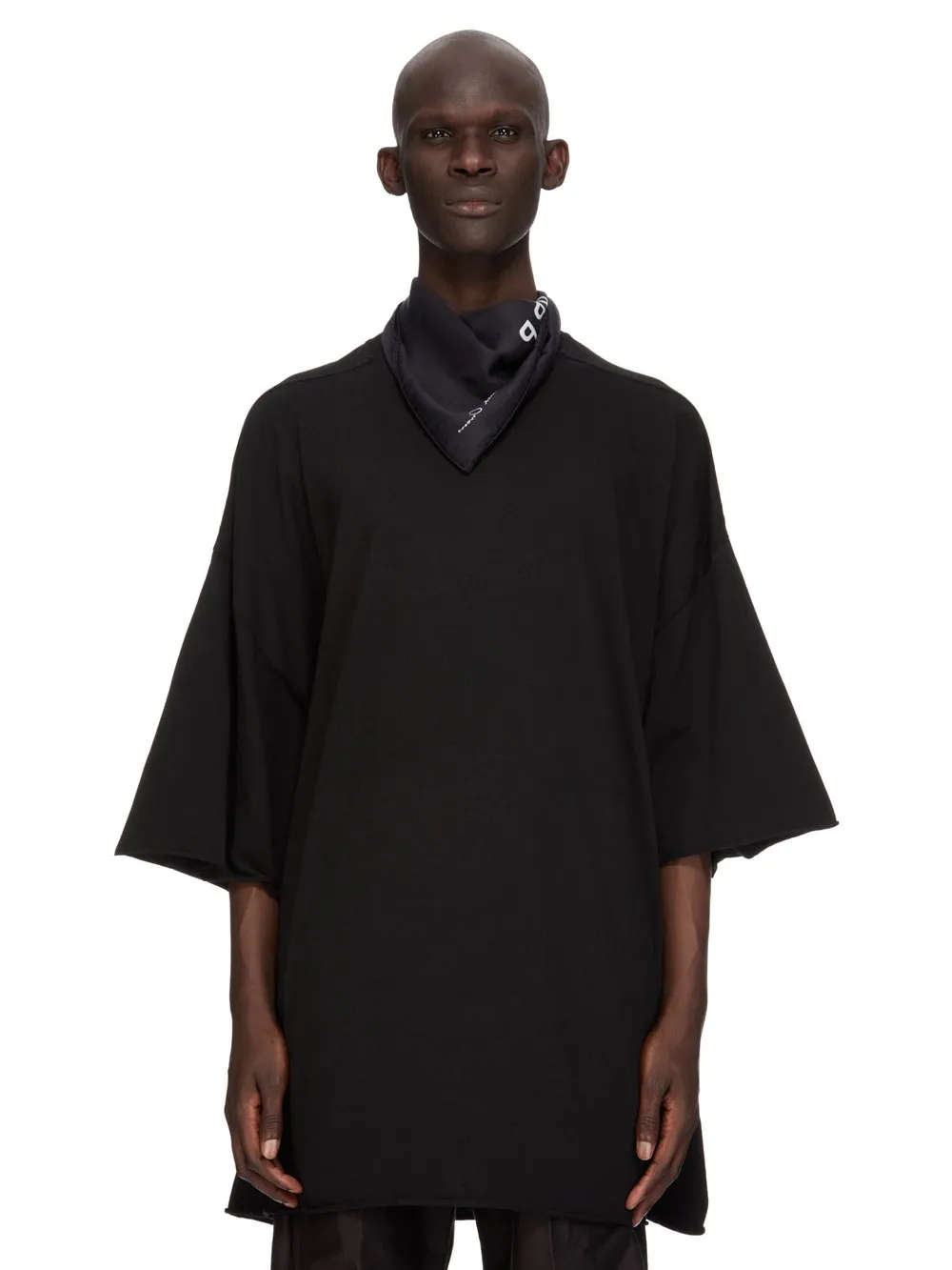 Rick Owens Temple Printed Temple 70X70 Scarf In Black/Milk Scarf