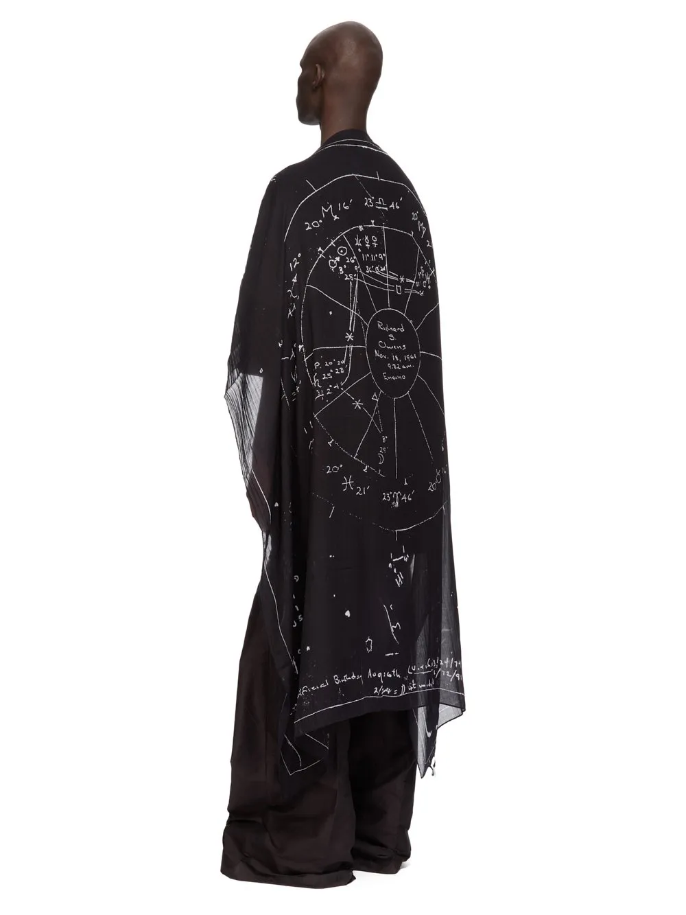 Rick Owens Temple Pino Astro 70X70 Scarf In Black/Milk Scarf