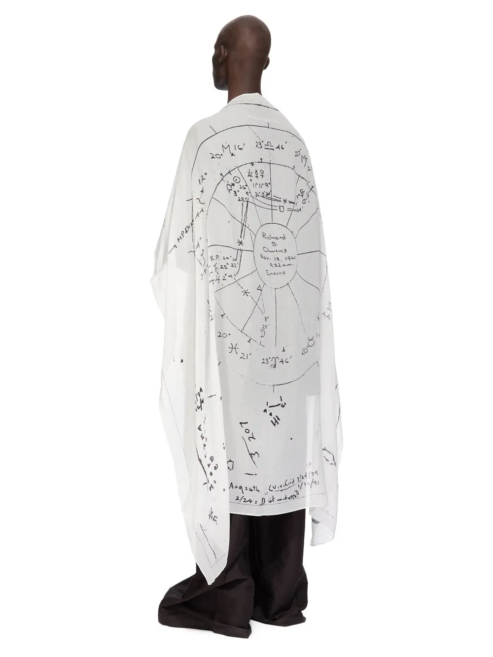 Rick Owens Temple Pino Astro 70X70 Scarf In Milk/Black Scarf